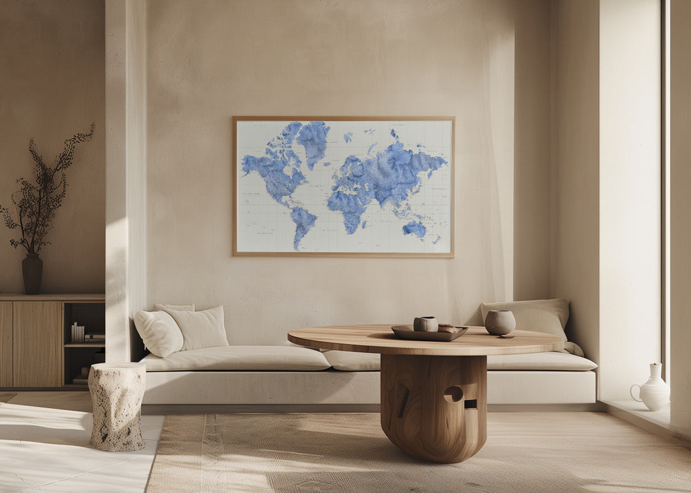 Plakat - Parlan high detail world map