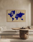 Plakat - Rustic world map with cities, Korinne