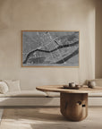 Plakat - Gray vintage map of Nantes downtown France
