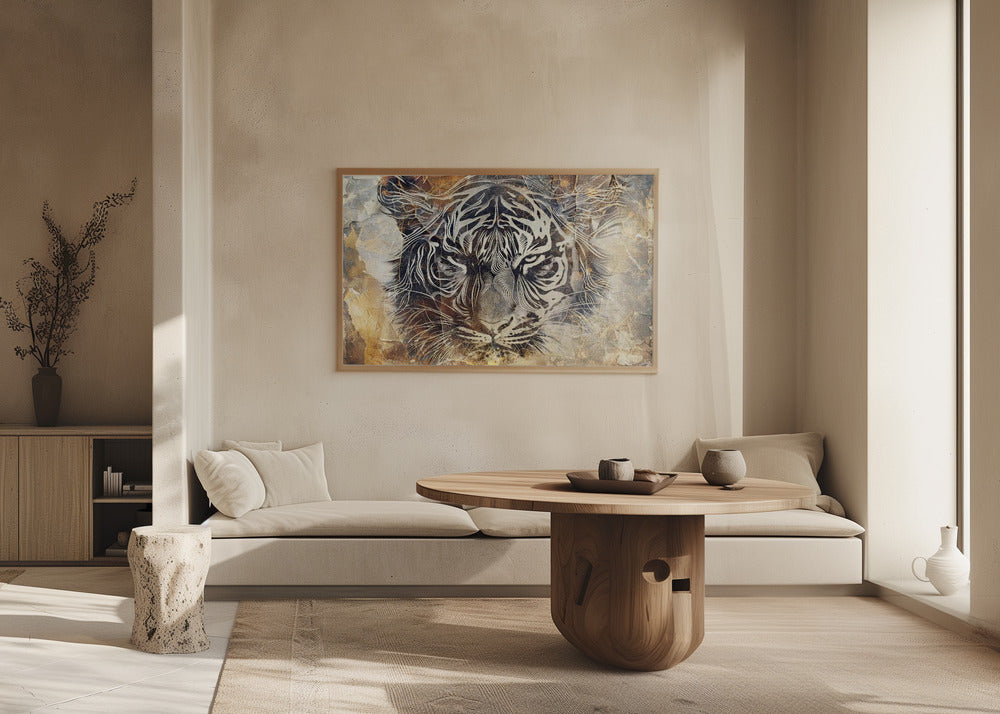 Plakat - Tiger Animal Vintage Art Illustration Wallart 17