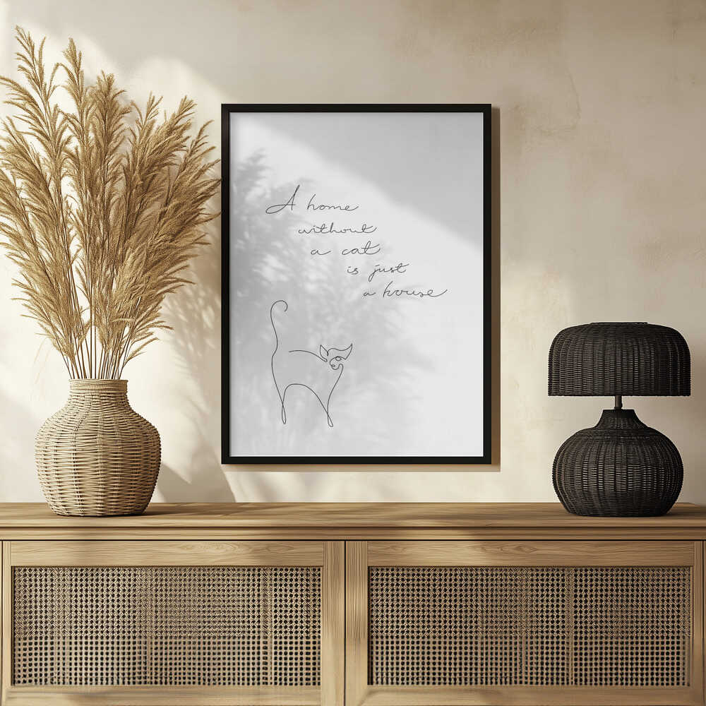 Plakat - Minimalist Cat Home Quote