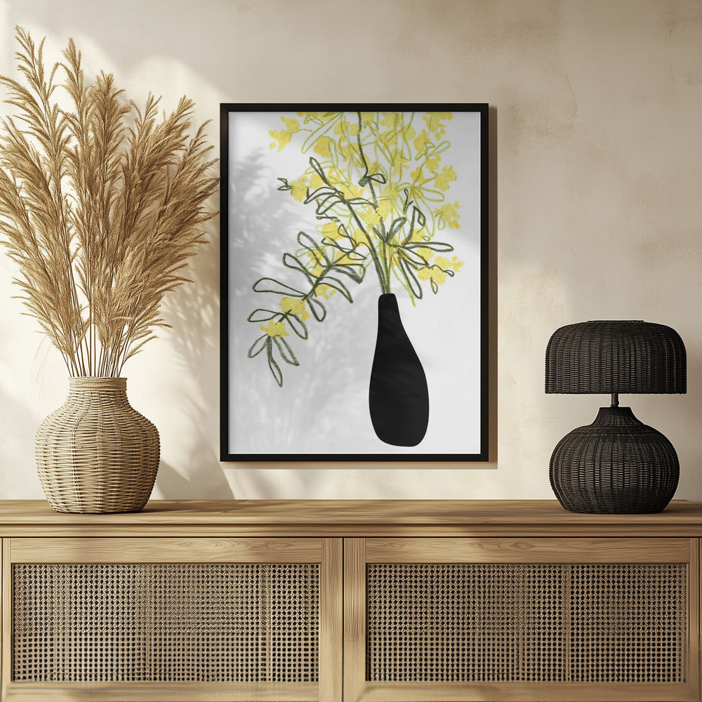 Poster - Yellow blooms in a vase