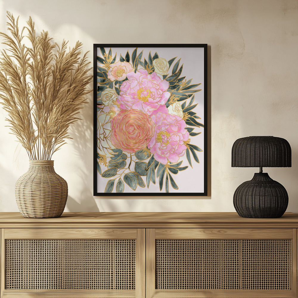 Plakat - Nanette floral art in pastels