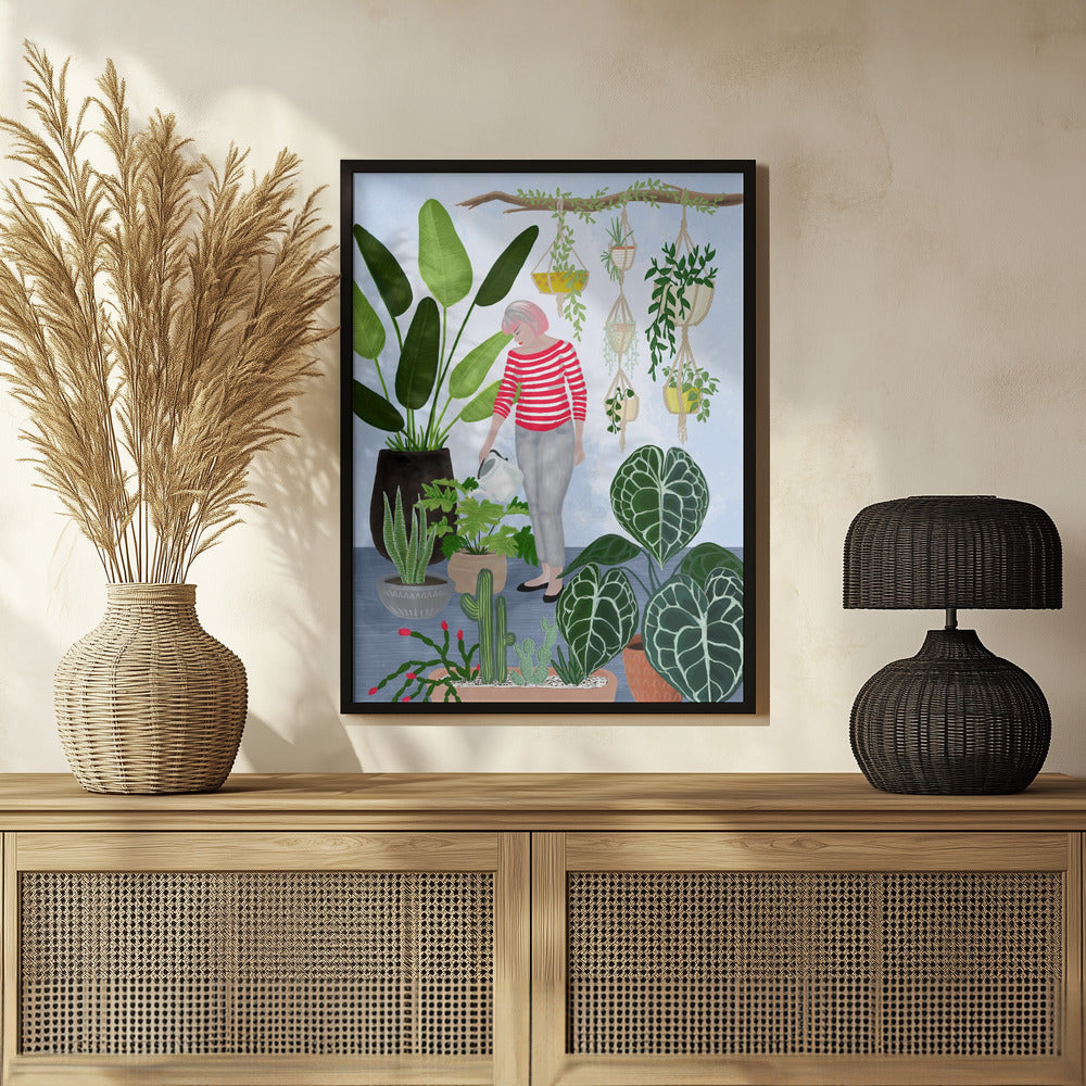 Plakat - My home jungle in blue