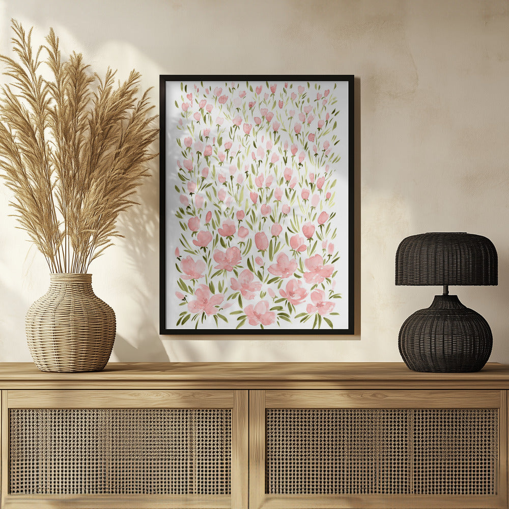 Plakat - Field of pink flowers