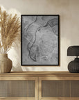 Plakat - Gray vintage map of Lyon France