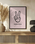 Plakat - Peace Love Hand