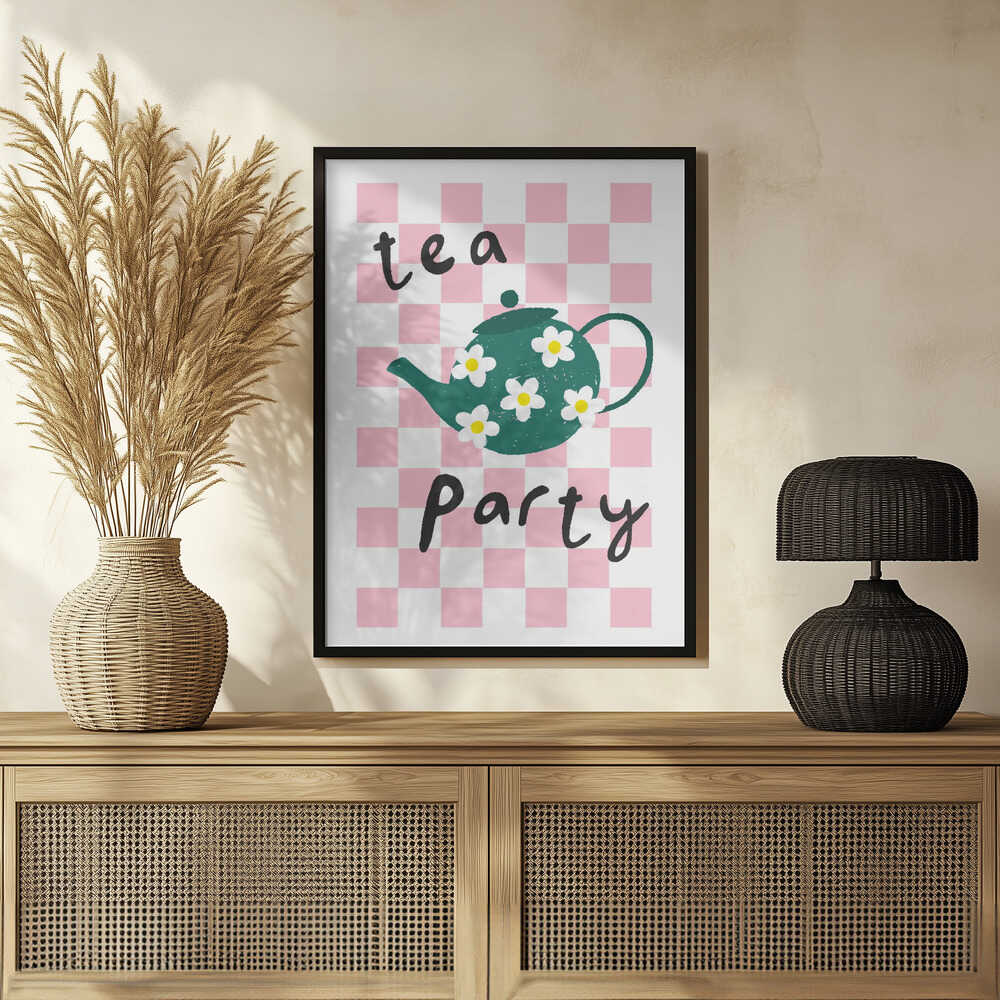 Plakat - Pink Daisy Tea Party