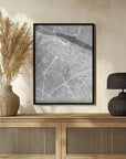Poster - Map of Zaragoza downtown (Spain) in gray vintage style