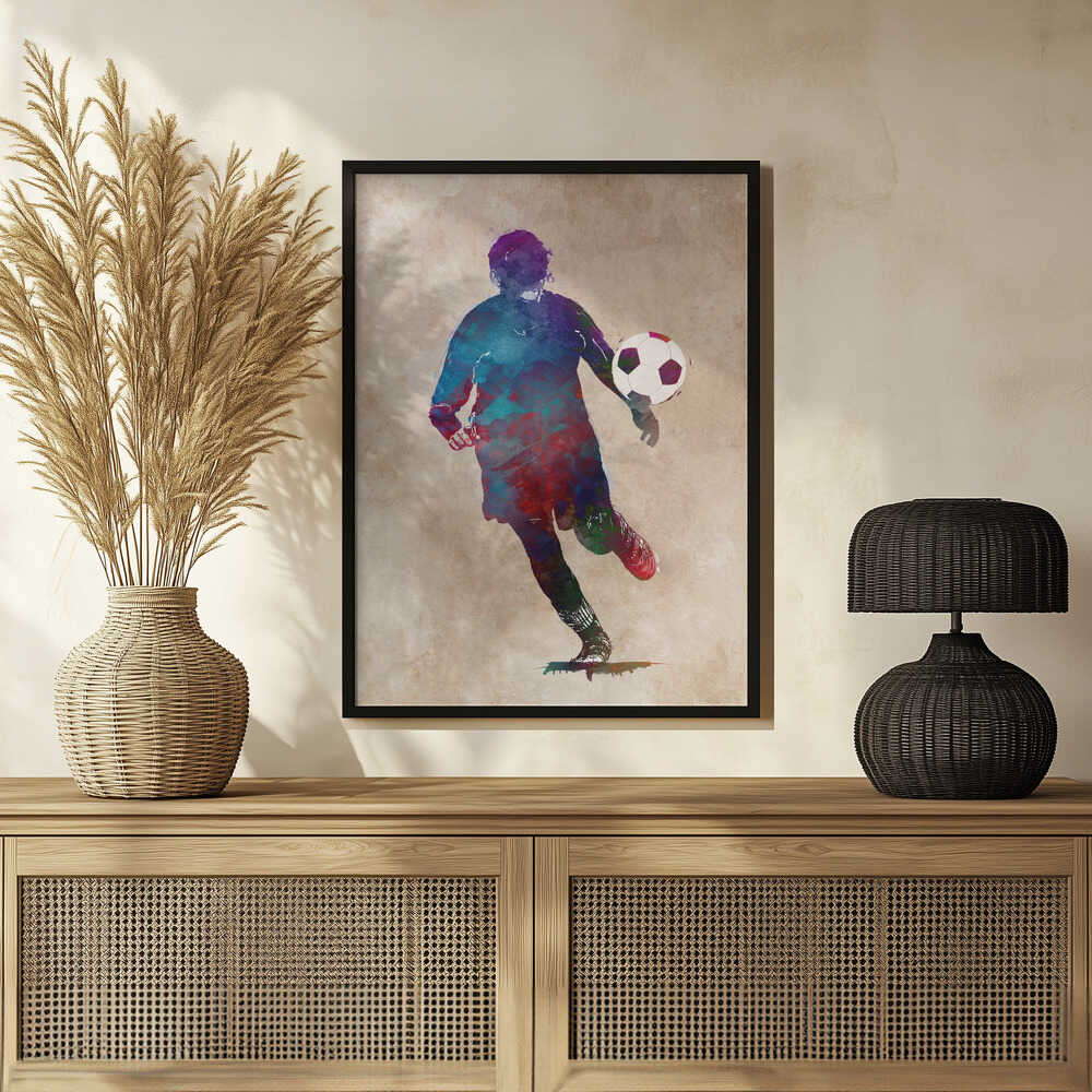 Plakat - Vibrant Soccer Player