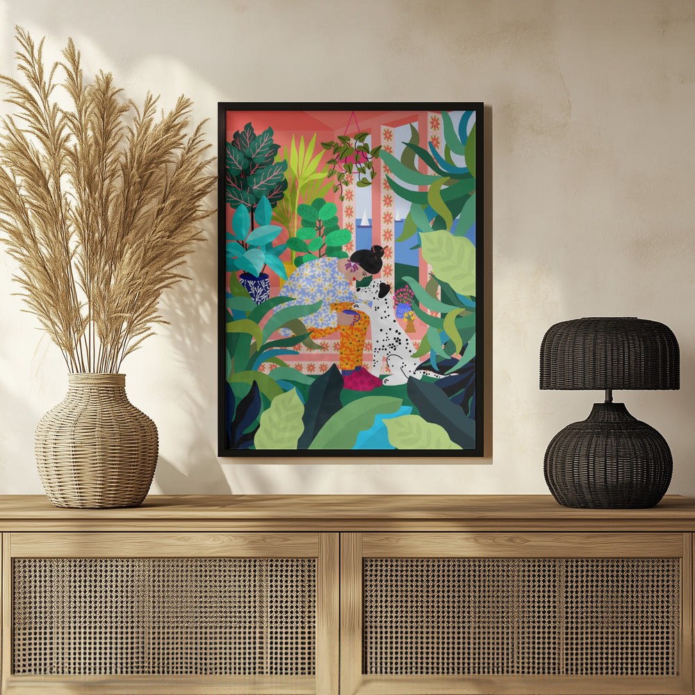 Plakat - Girl With Doggie - Admen.dk