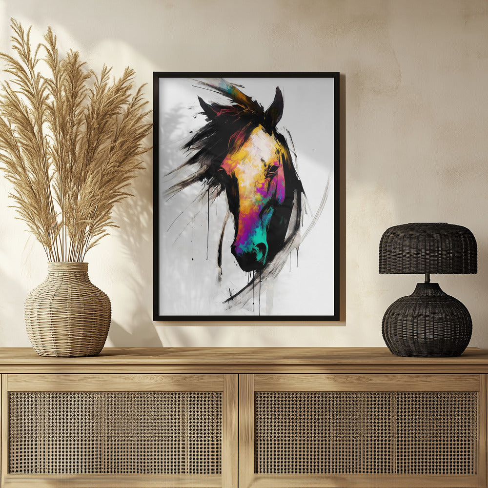 Plakat - Horse Wild Tribal Illustration Art 02