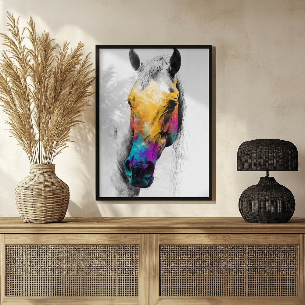 Plakat - Horse Wild Tribal Illustration Art 08