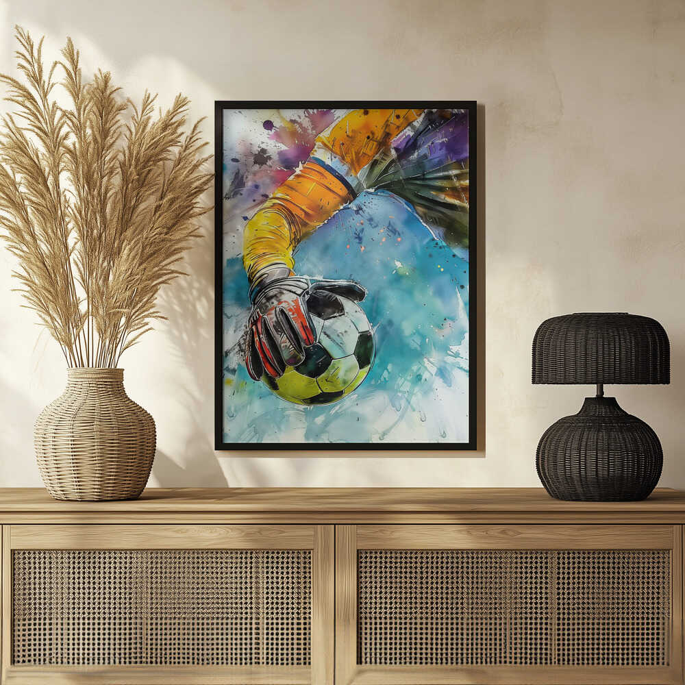 Plakat - Watercolor Goalie Action