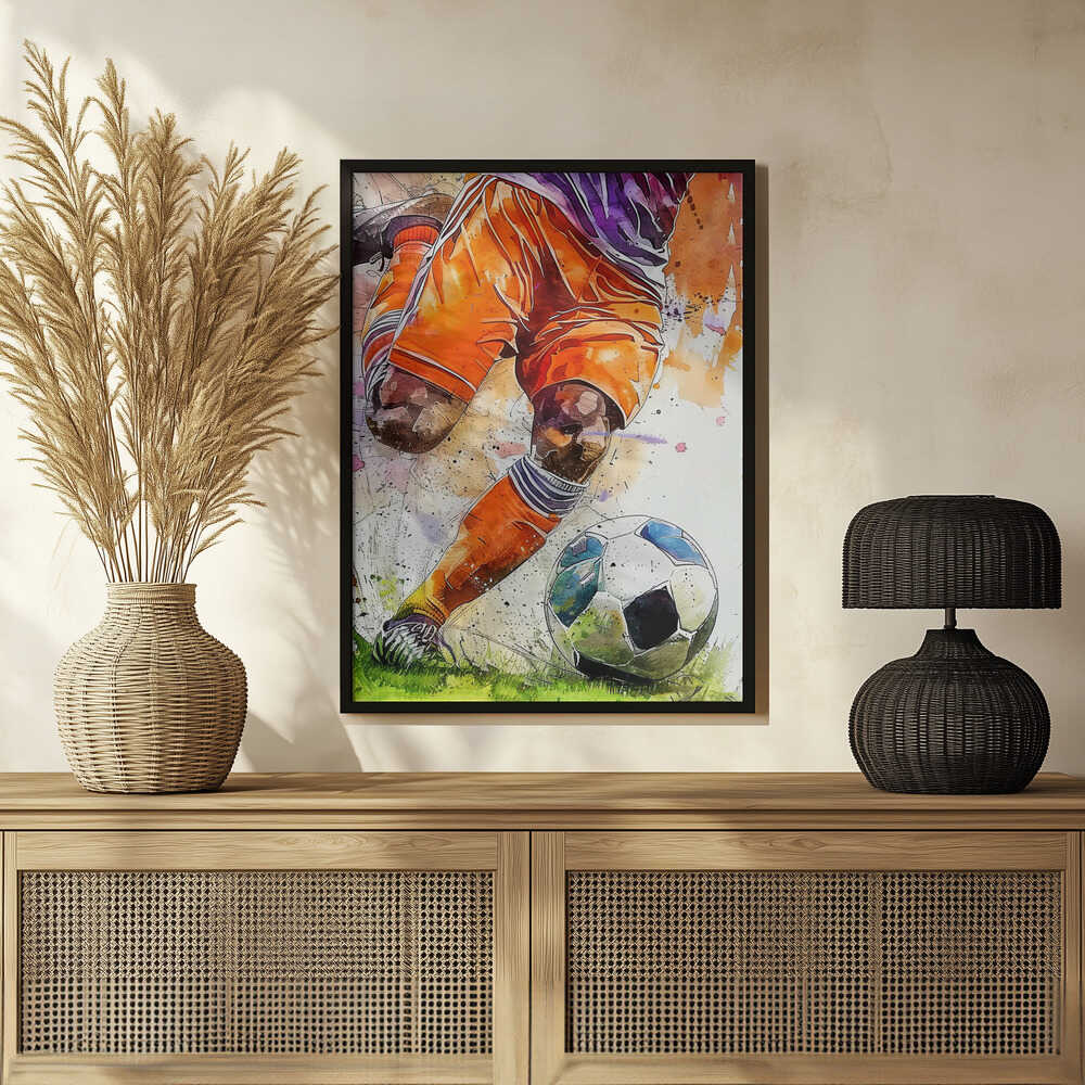 Plakat - Dynamic Soccer Action