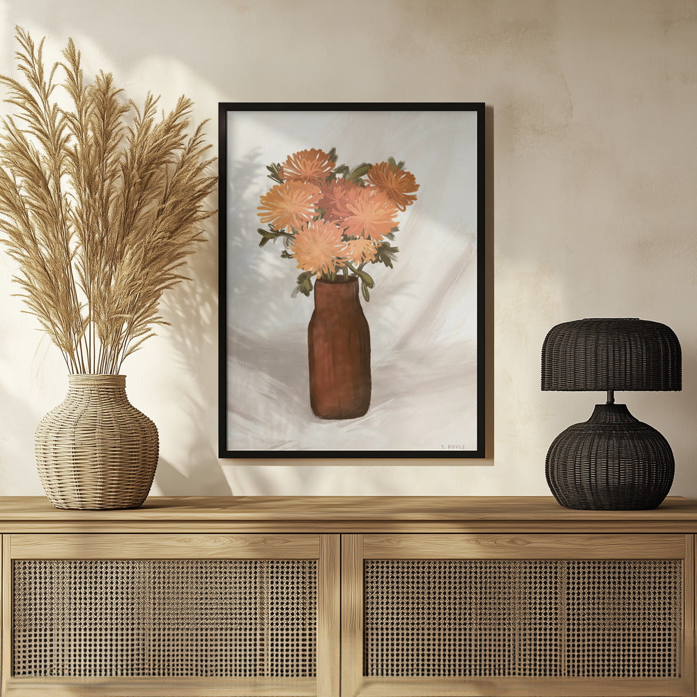 Poster - Vase of Flowers in Peach