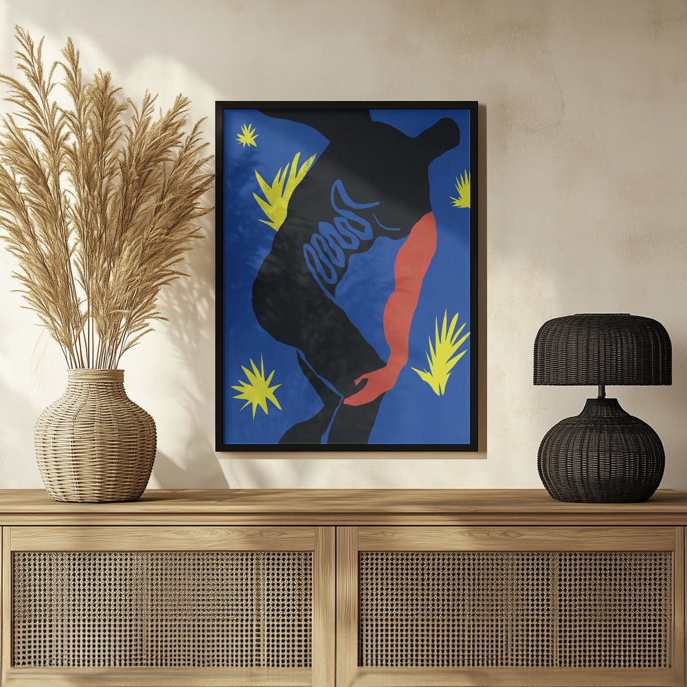 Poster - Cut out paper sports figurine