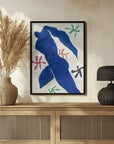 Poster - Blue cut out abstract figure