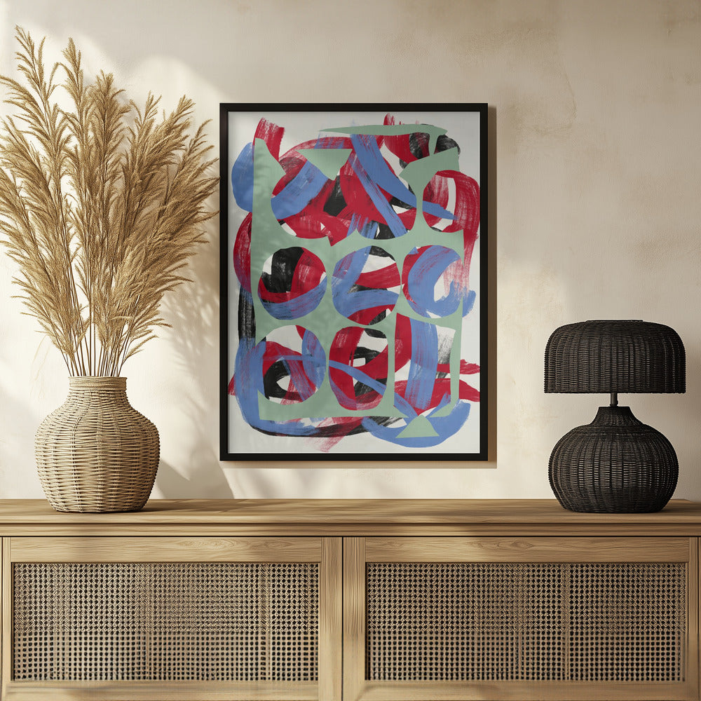 Plakat - Dry directional strokes abstract 03