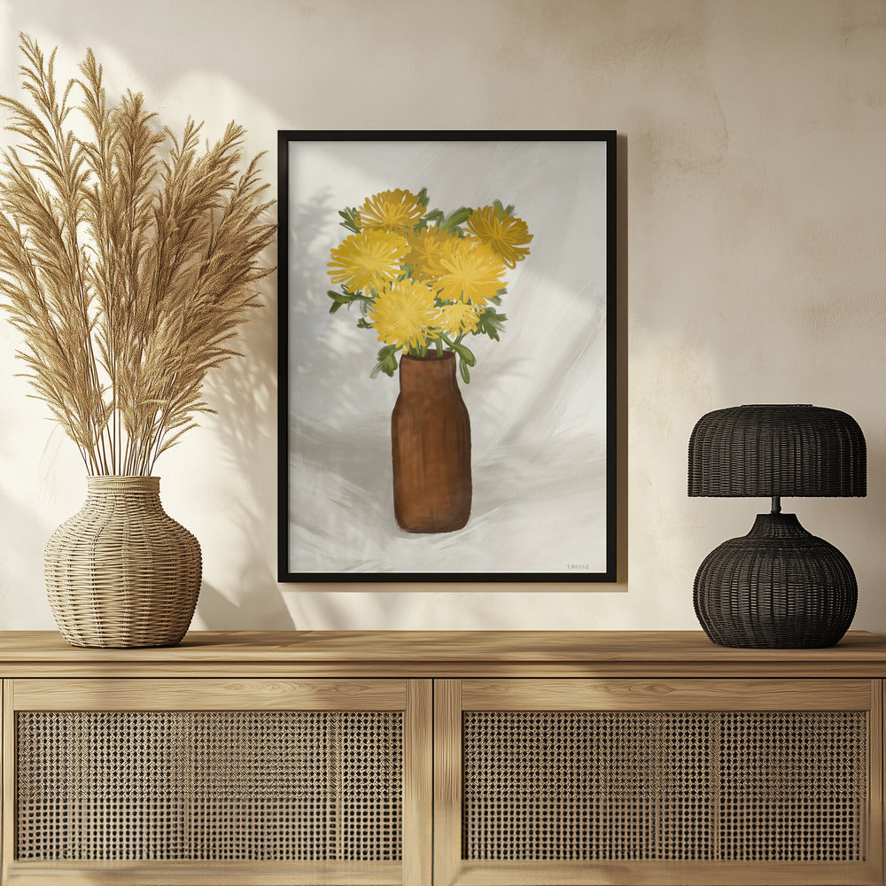 Plakat - Vase of Flowers in Yellow