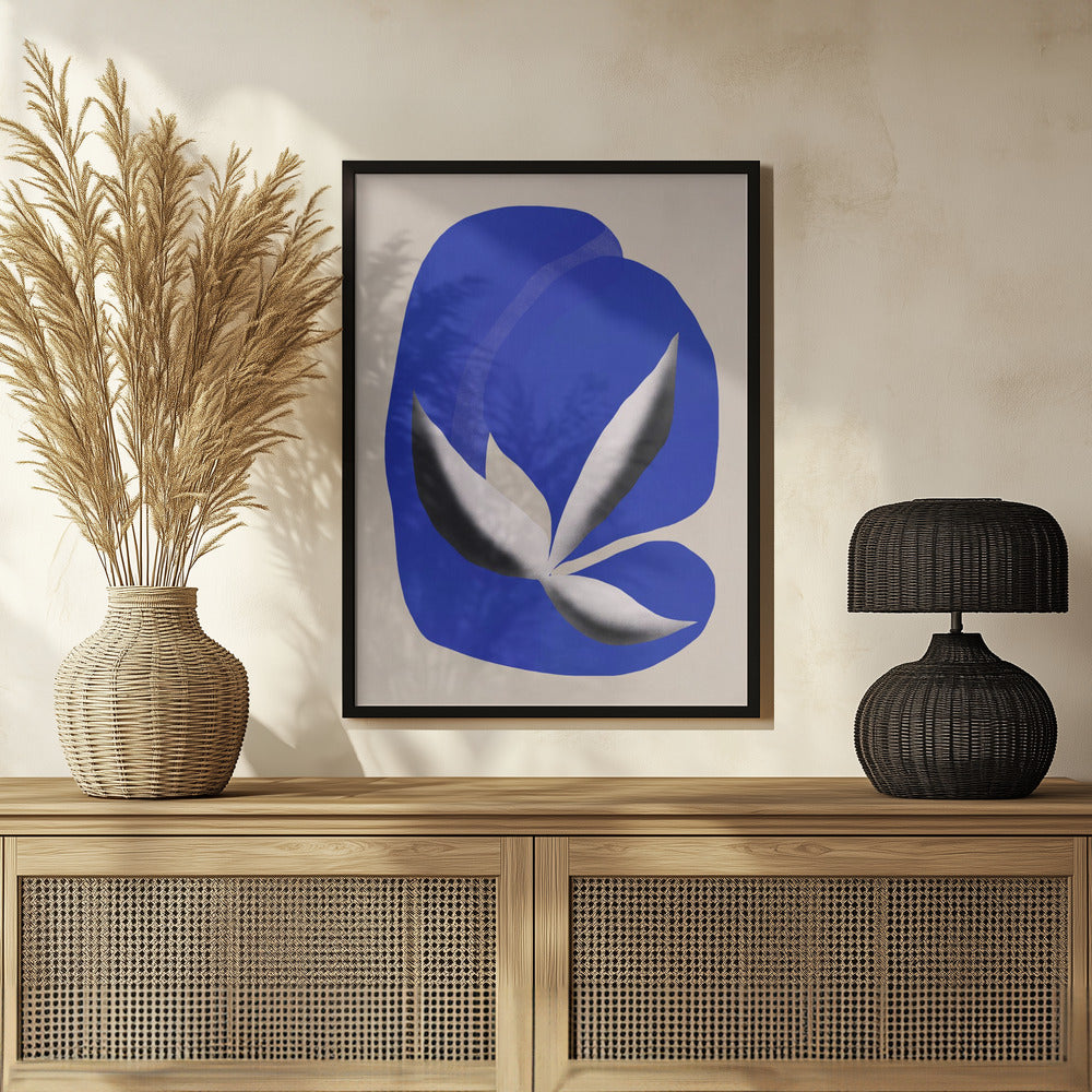 Plakat - Liquid cobalt blue abstraction 02