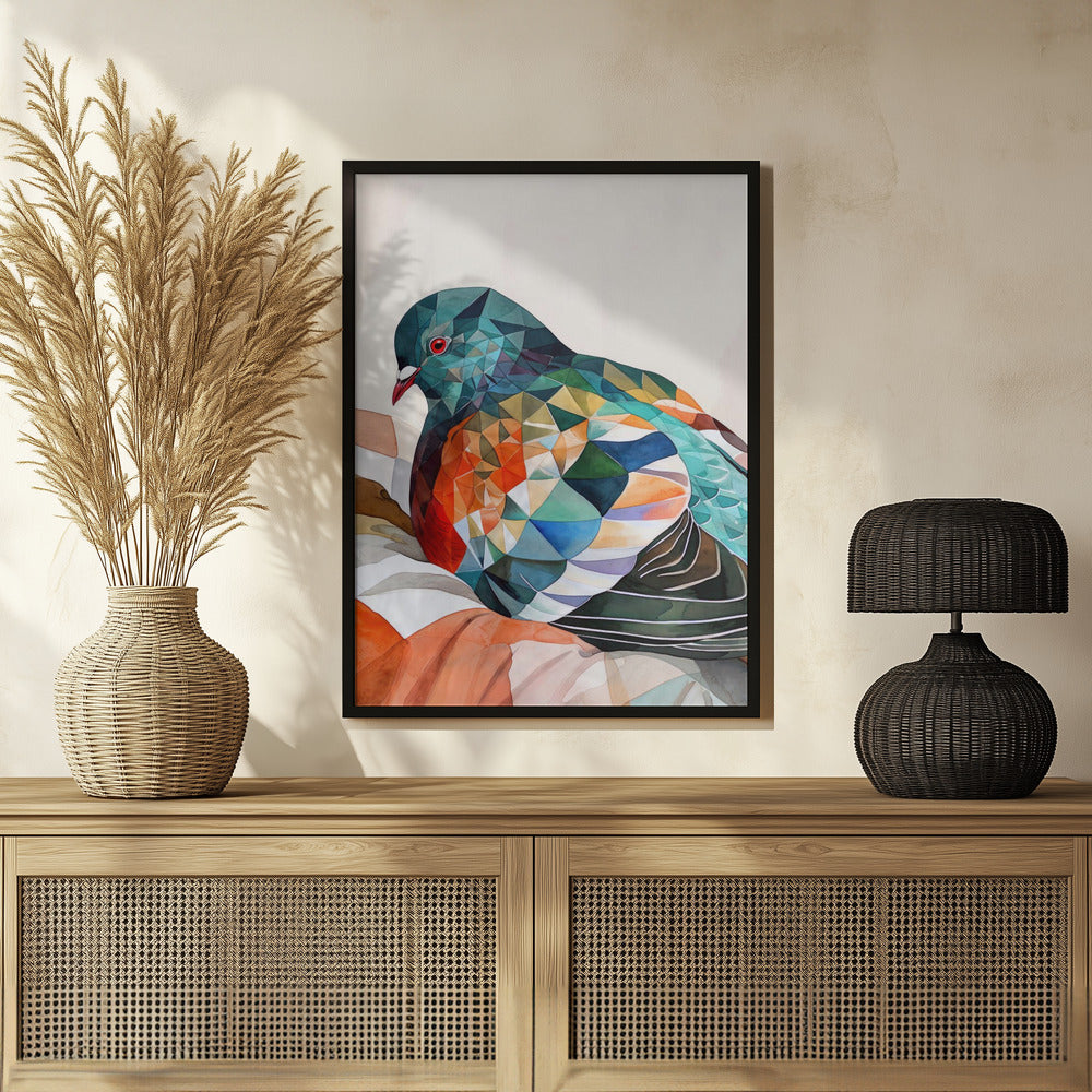 Poster - Animal Watercolor Art Bird Dove Pigeon 2