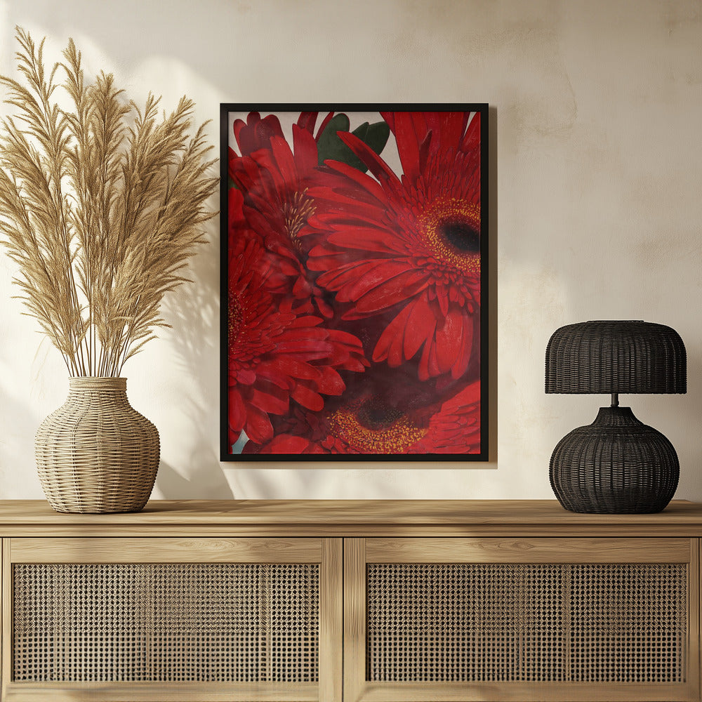 Plakat - Red Gerbera Daisy Detail