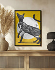 Poster - Japanese Cat Tattoo Yellow