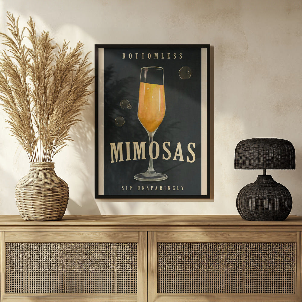Poster - Bottomless Mimosas Art Deco Cocktail Bar Art