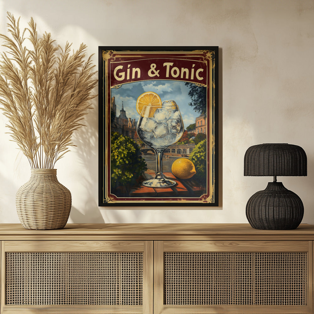 Plakat - Gin &amp;amp; Tonic Vintage
