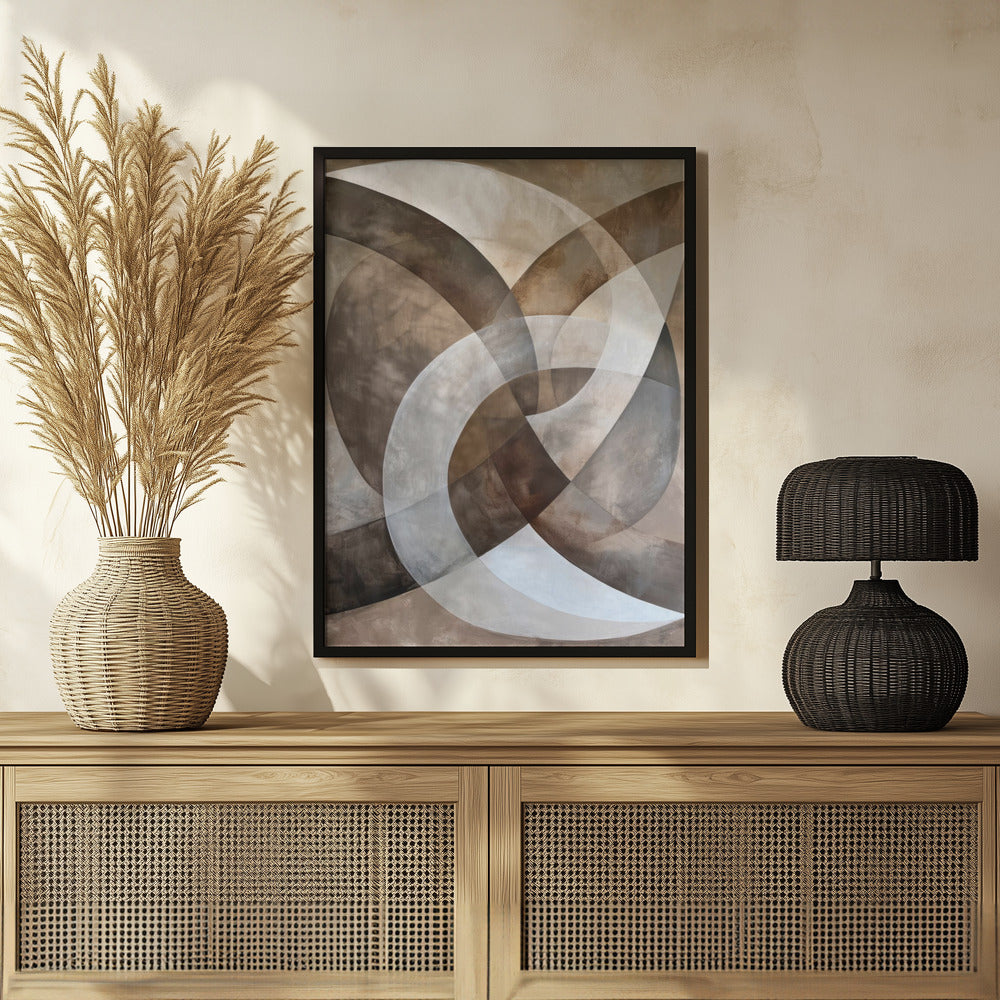 Poster - Abstract Art Beige Brown Geo Abstract