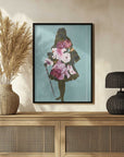 Plakat - A Woman in a Silhouette Style with Flowers and Leaves