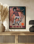 Plakat - Dynamic Footballer in Red Stripes