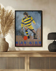 Plakat - Yellow Striped Soccer Player