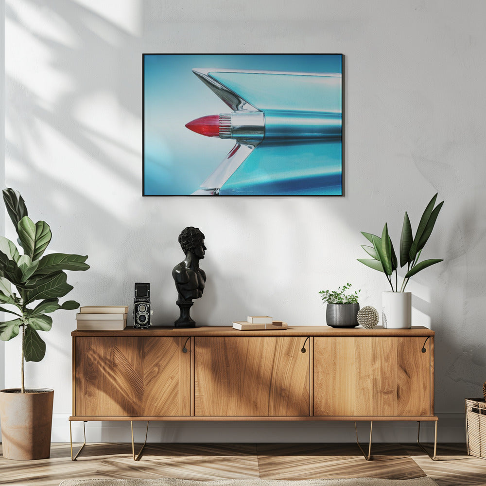 Plakat - US classic car 1959 Sedan Deville tail fin abstract