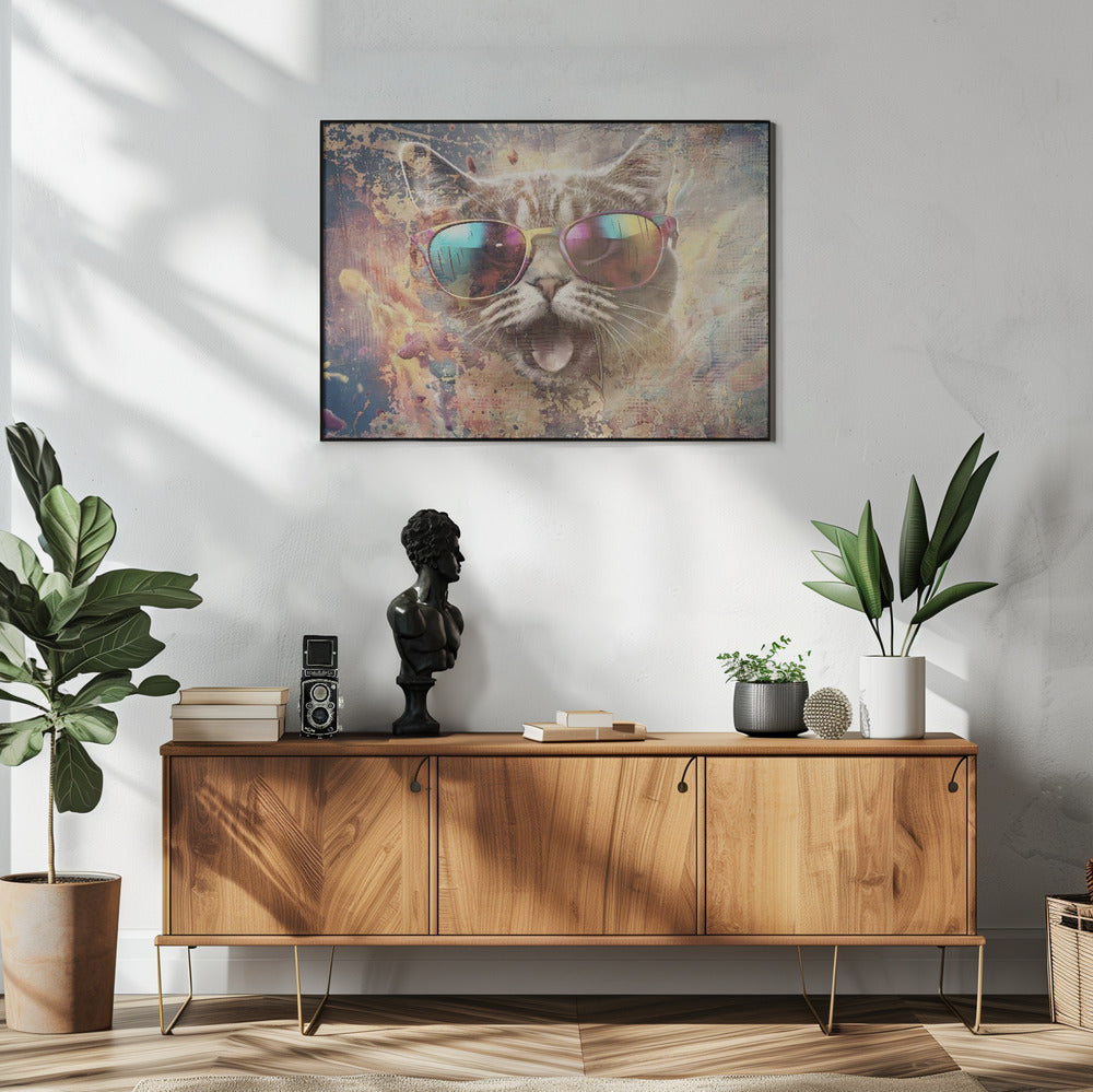 Plakat - Cat Animal Vintage Art Illustration Wallart 06