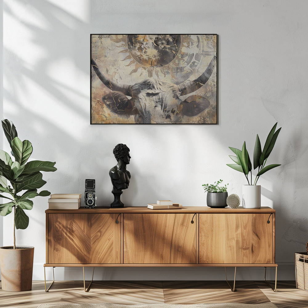 Plakat - Cow Animal Vintage Art Illustration Wallart 03