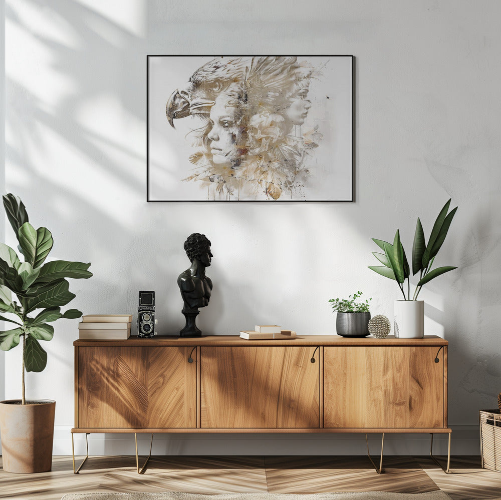 Plakat - Eagle Animal Vintage Art Illustration Wallart 07