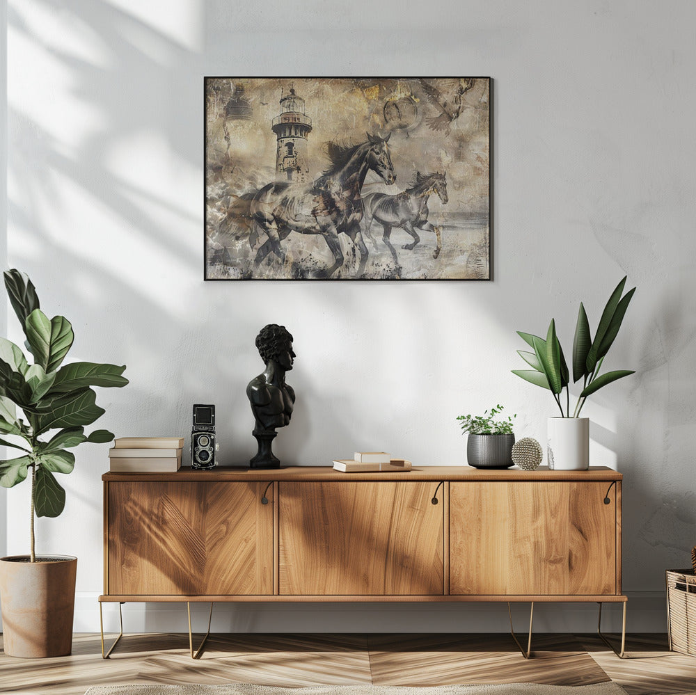 Plakat - Horse Animal Vintage Art Illustration Wallart 17