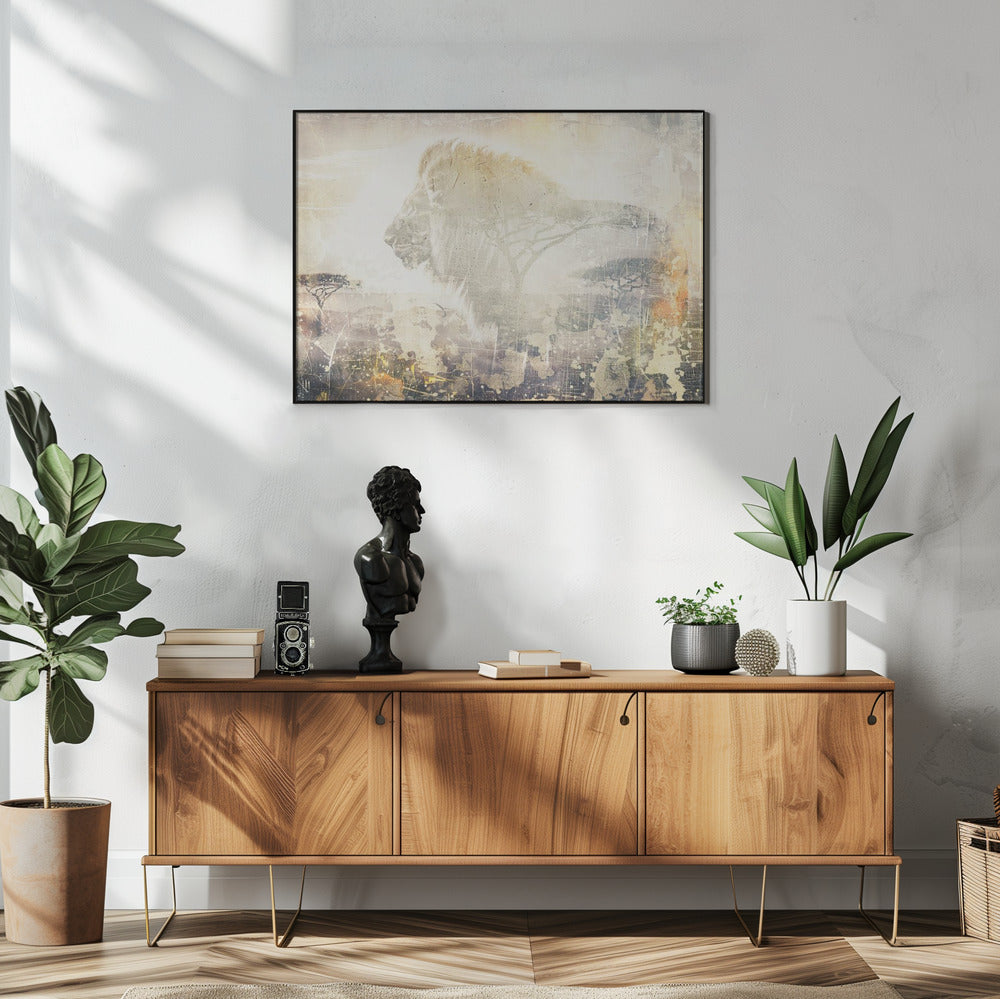 Plakat - Lion Animal Vintage Art Illustration Wallart 03