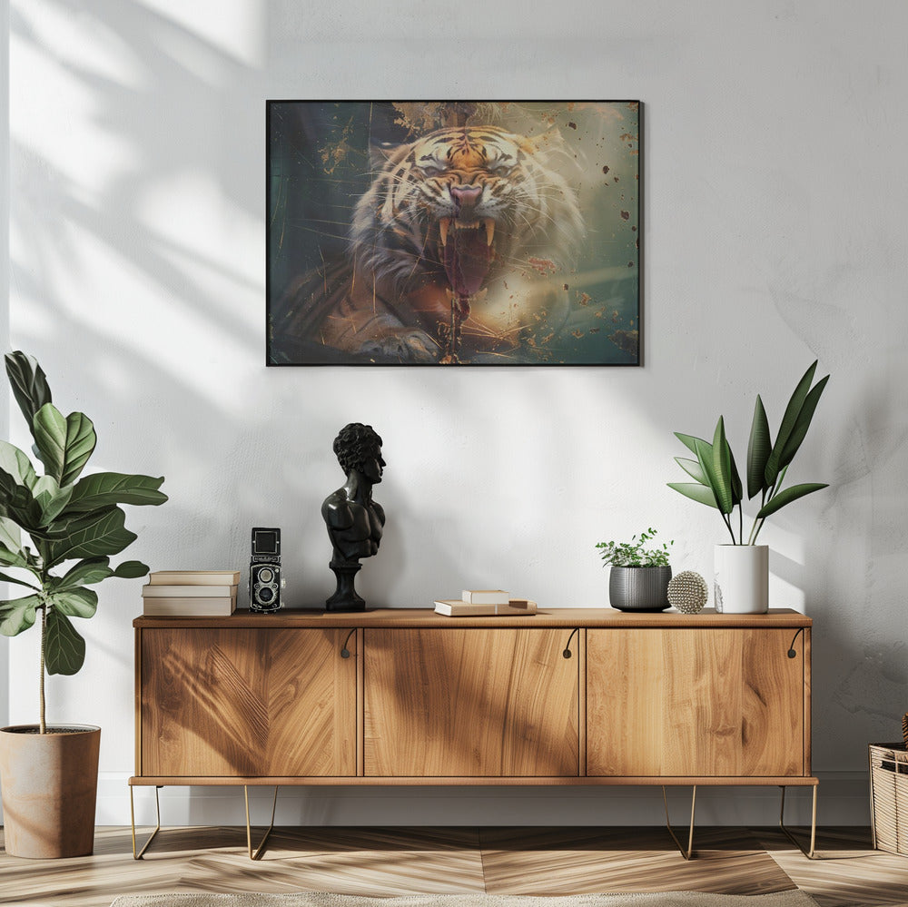 Plakat - Tiger Animal Vintage Art Illustration Wallart 13