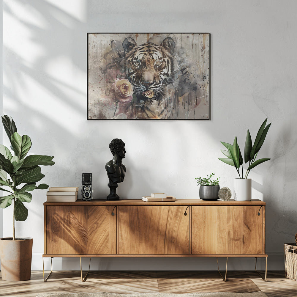 Plakat - Tiger Animal Vintage Art Illustration Wallart 15