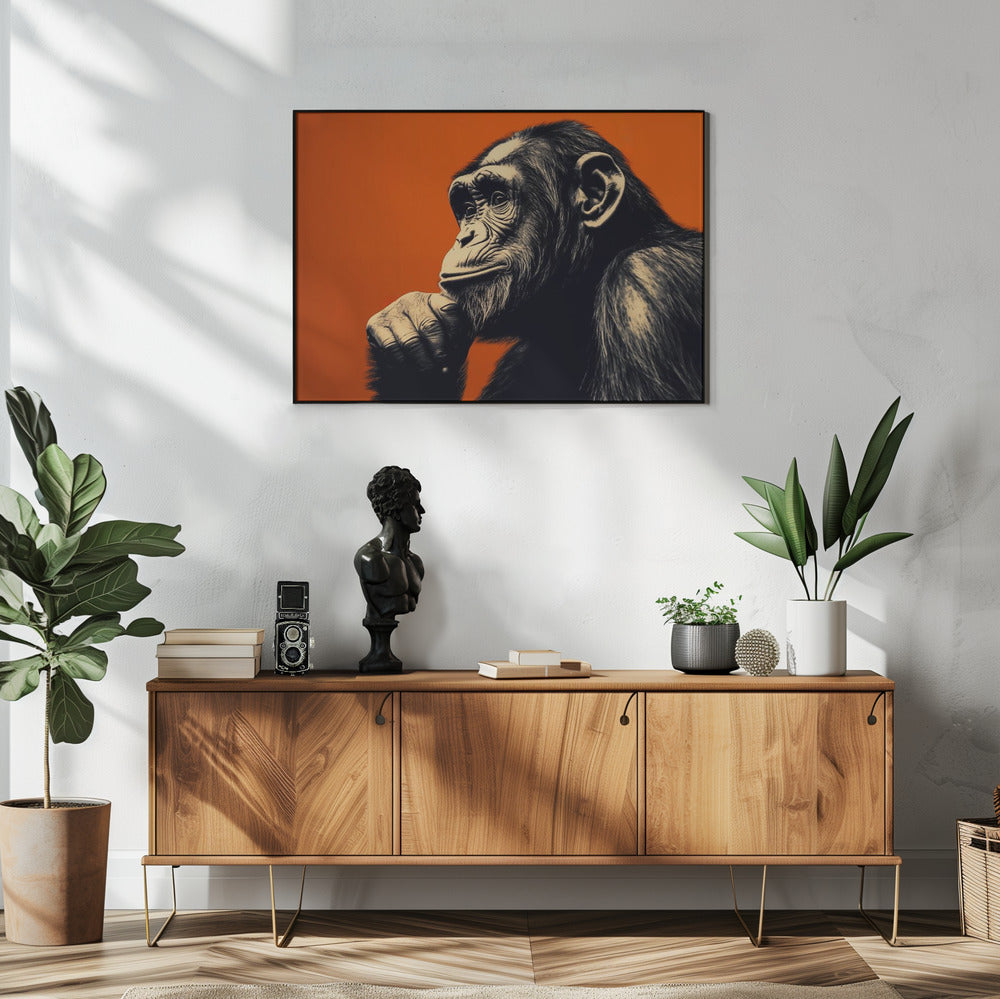 Plakat - Thinking Monkey