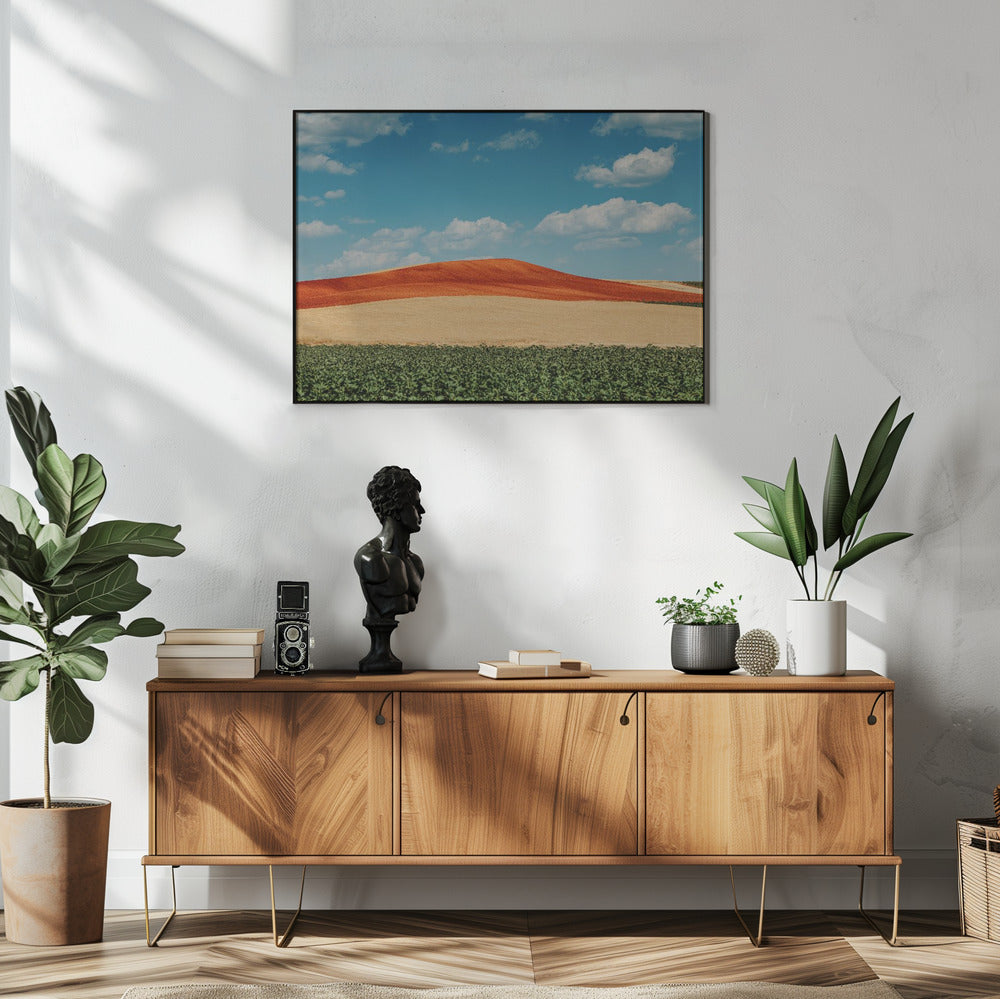 Plakat - Red Mountain and Crops 02
