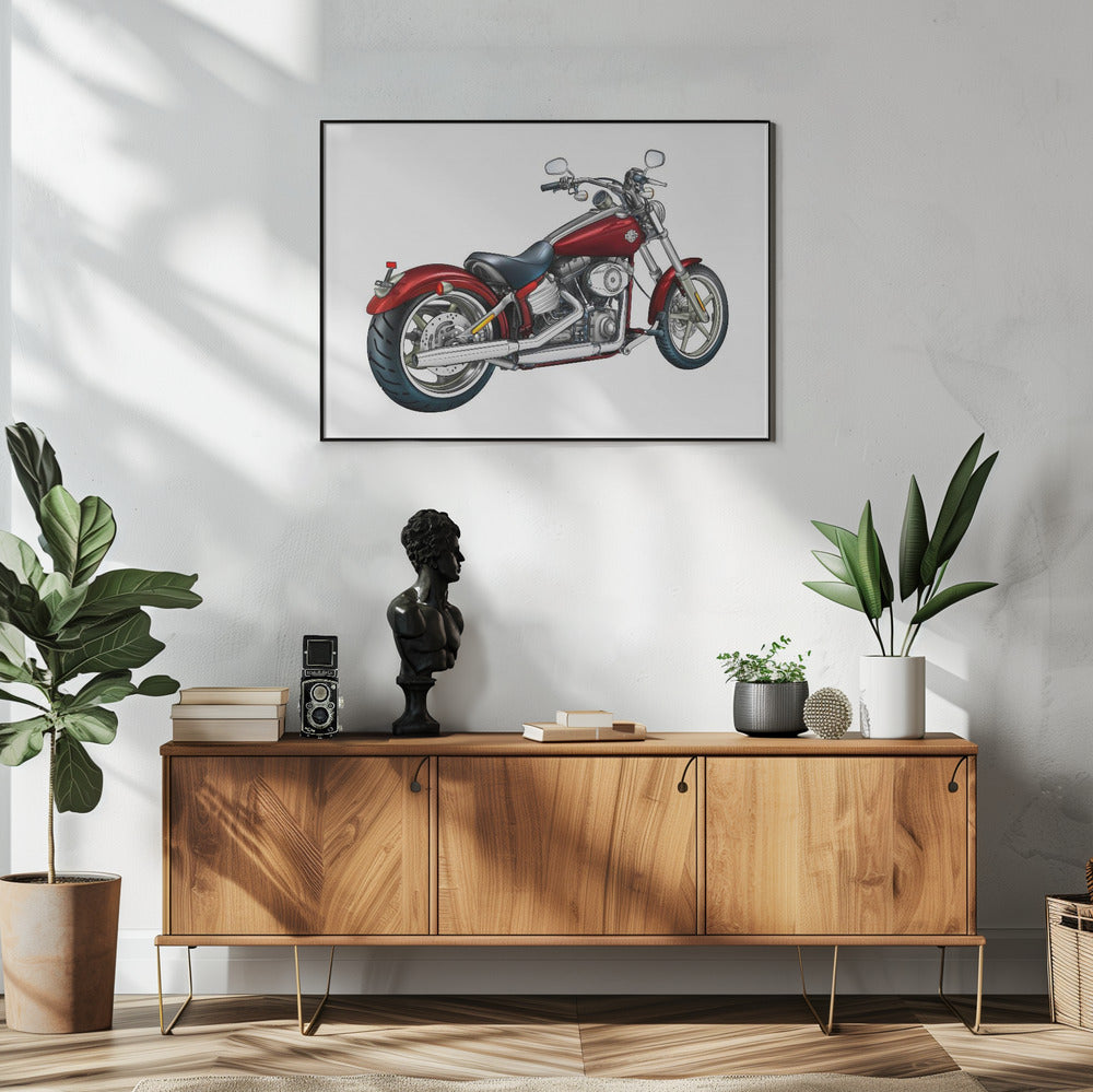 Poster - Red Motorbike 04