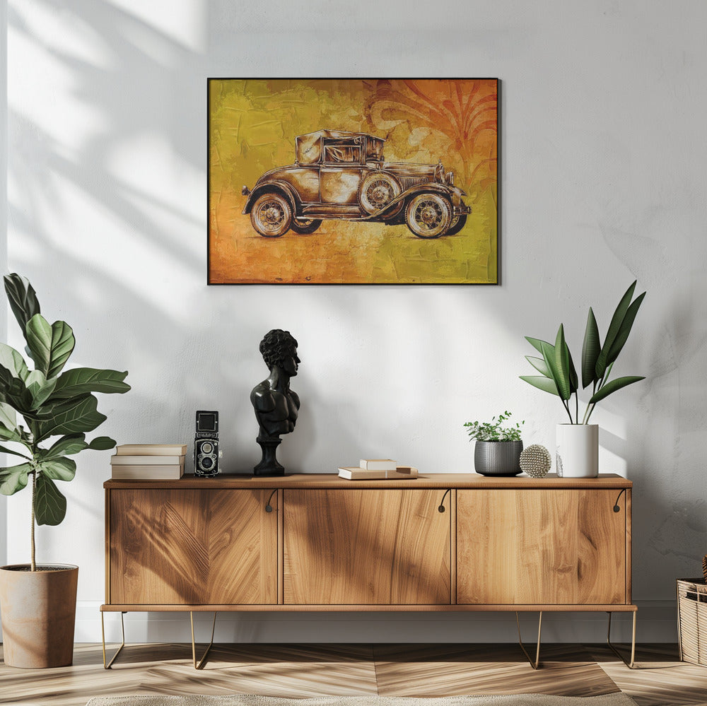 Poster - Classic Car - Sepia Illustration 81