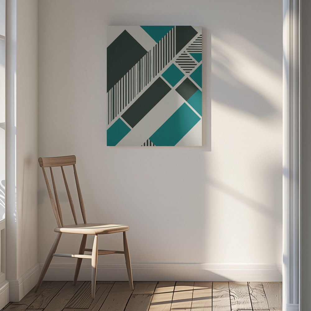 Canvas - Geometric Teal