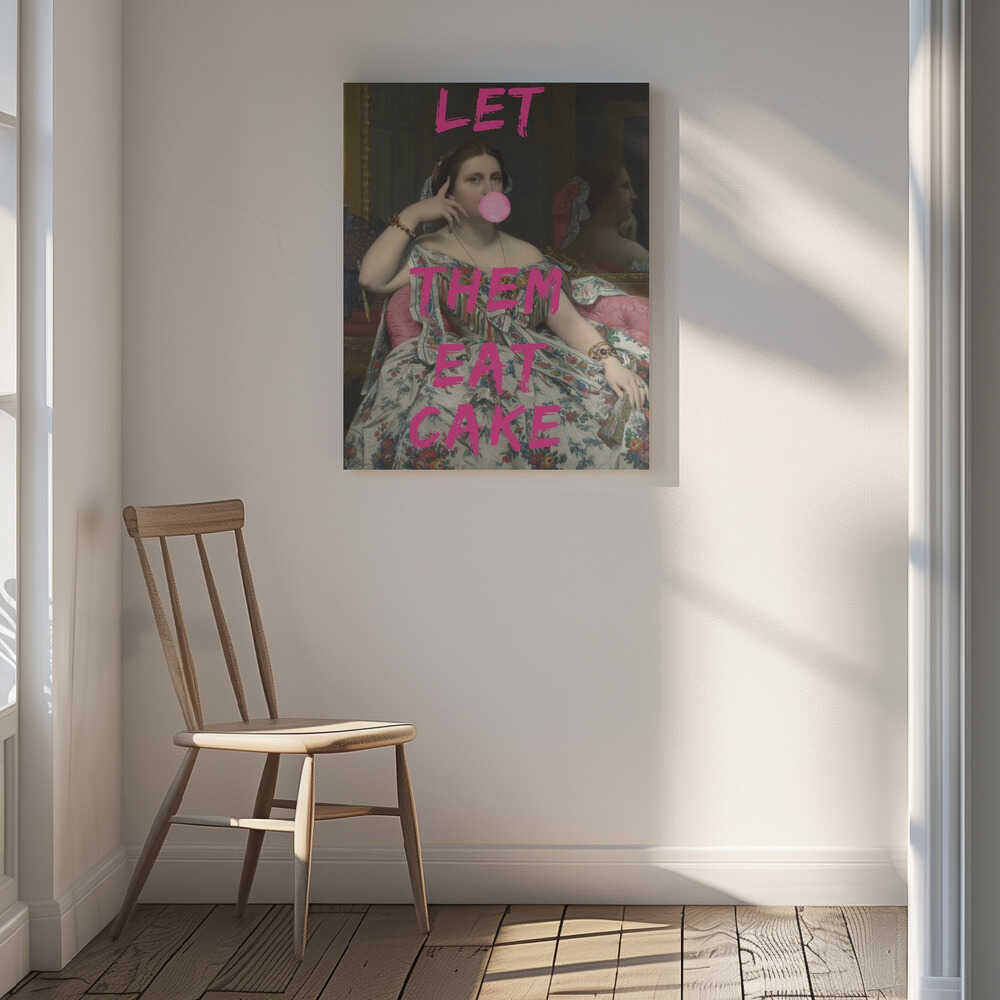 Canvas - Let Them Eat Cake, Bubble Gum Vintage Portrait