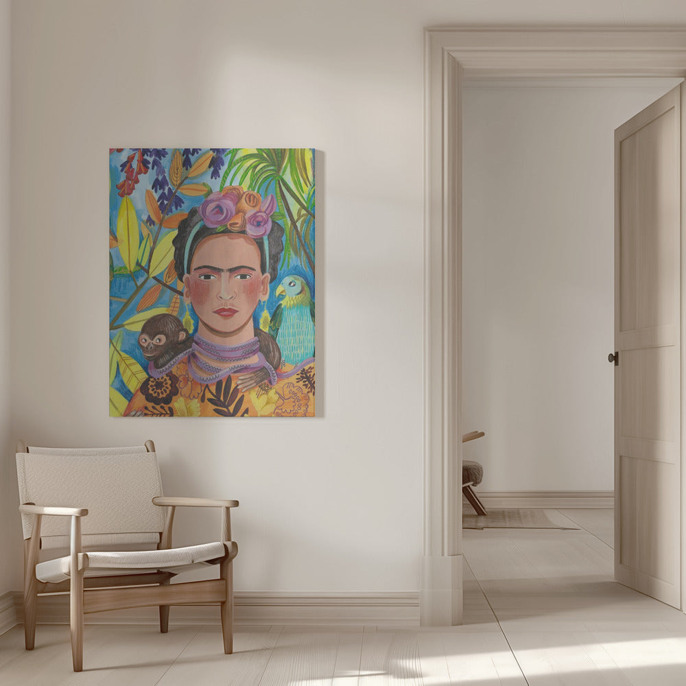 Canvas - Frida and her parrots - Admen.dk