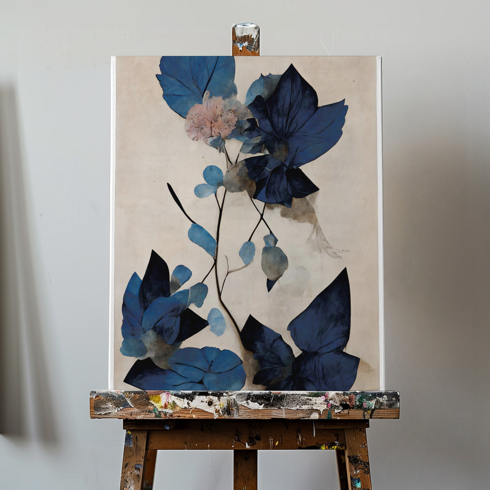 Canvas - Blue Dry Flowers - Admen.dk